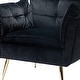preview thumbnail 78 of 89, HULALA HOME 1ida Modern Velvet Tufted Accent Armchair with Gold Metal Legs