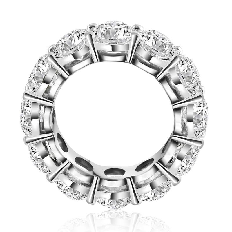 12 1/2Ct Oval Diamond Eternity Ring Gold Lab Grown