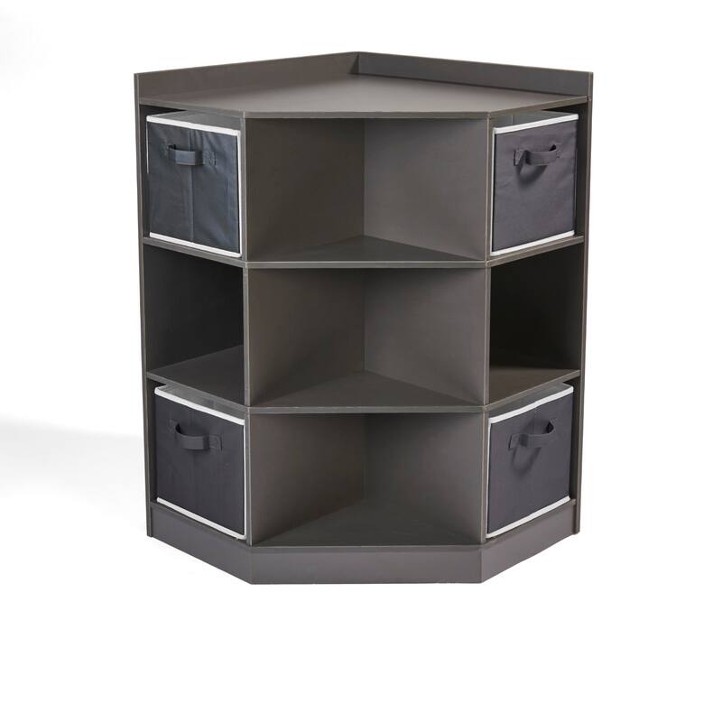 Badger Basket Corner Cubby Storage Unit with Four Reversible Baskets - 22.5" x 22.5" x 37.5"