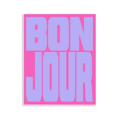 Stupell Bonjour Pink & Blue Wall Plaque Art Design By House of Lulu