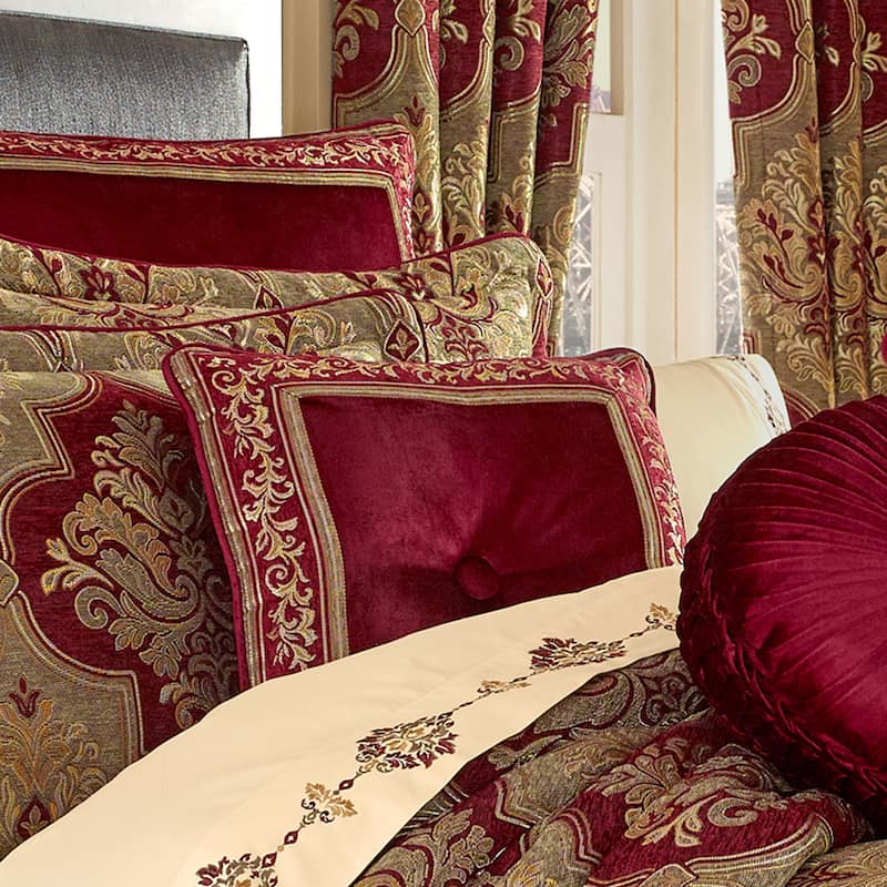 J. Queen New York Maribella 18" Decorative Throw Pillow - Accent - Polyester - Crimson