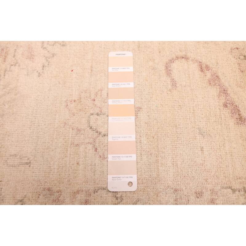 ECARPETGALLERY Hand-knotted Peshawar Oushak Ivory Wool Rug - 7'10 x 9'10