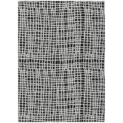 HomeRoots Striped Transitional Rectangle Outdoor Rug