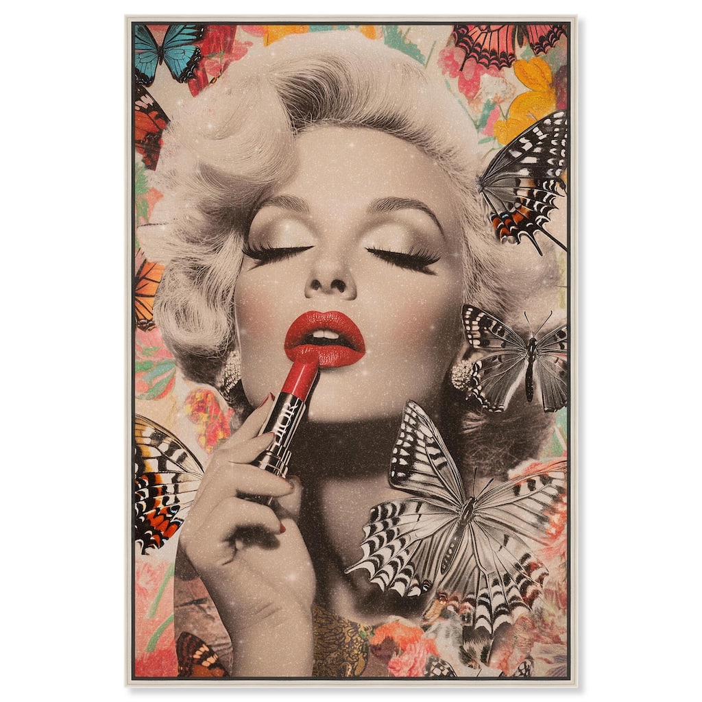 Iconic Lady Butterfly Collage Canvas by Art Remedy
