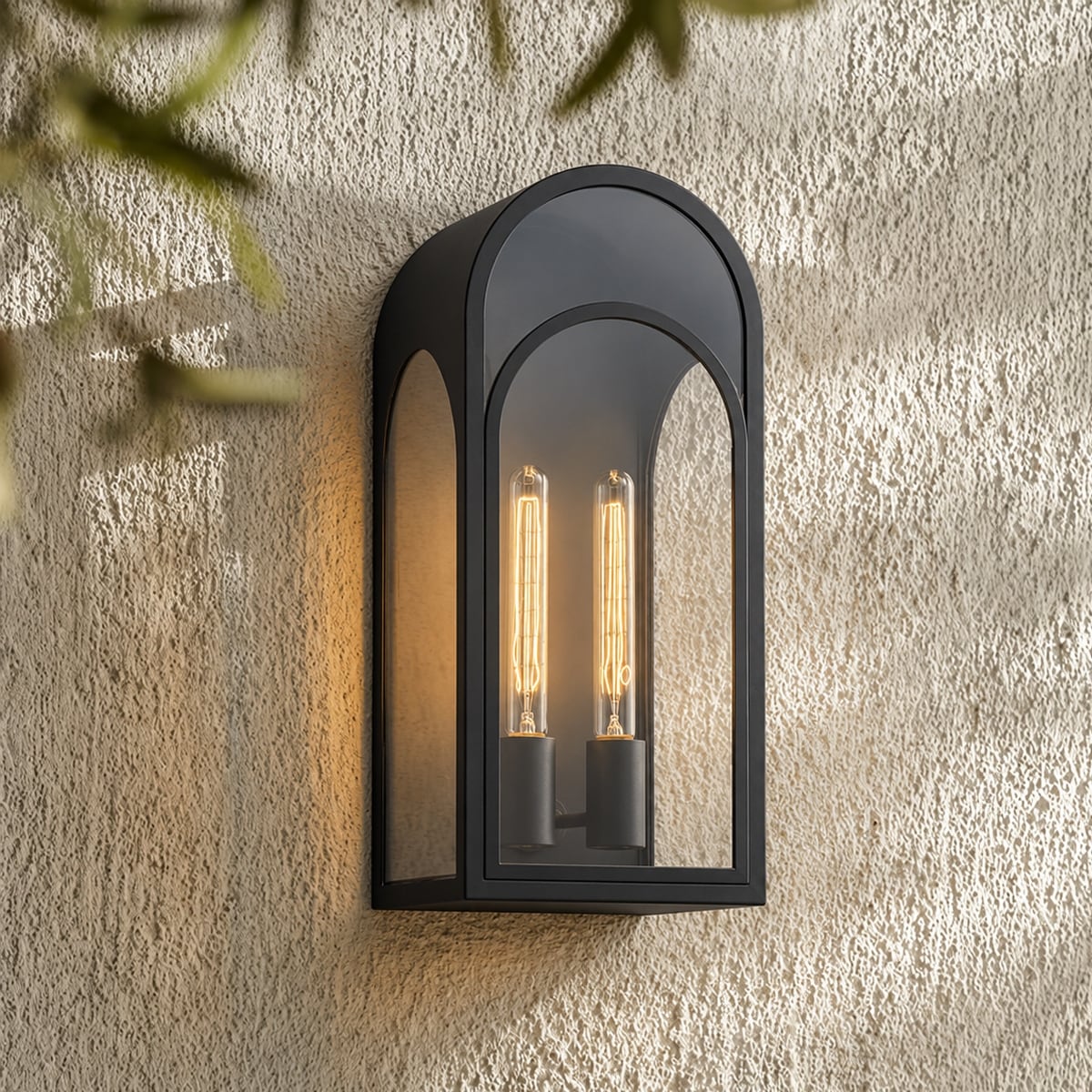 Arched Shape Outdoor Wall Lantern with Clear Glass