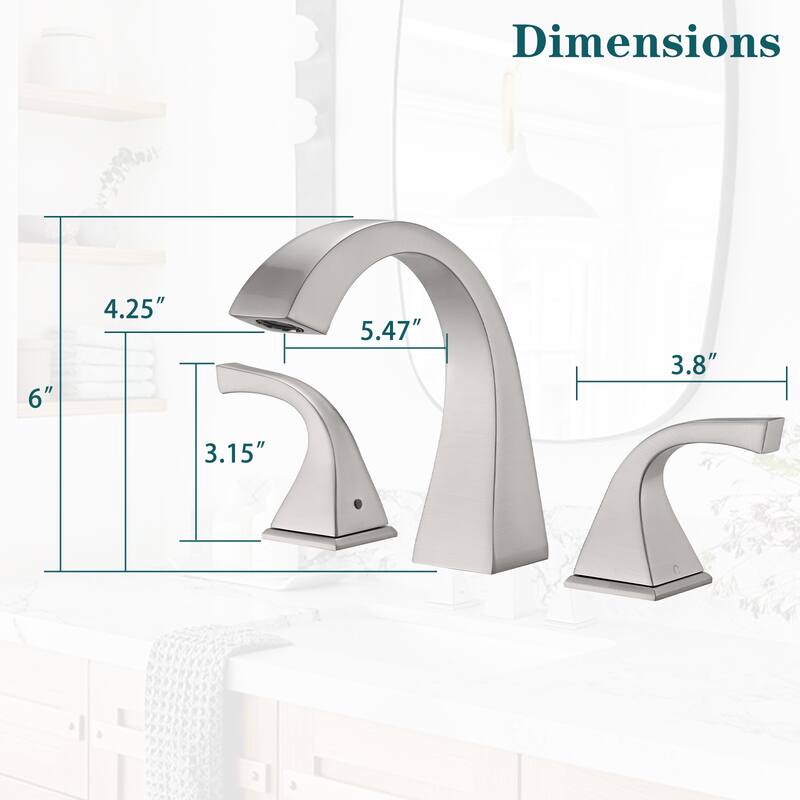 Vanityfair Double Handles Widespread Bathroom Faucet with Drain Assembly