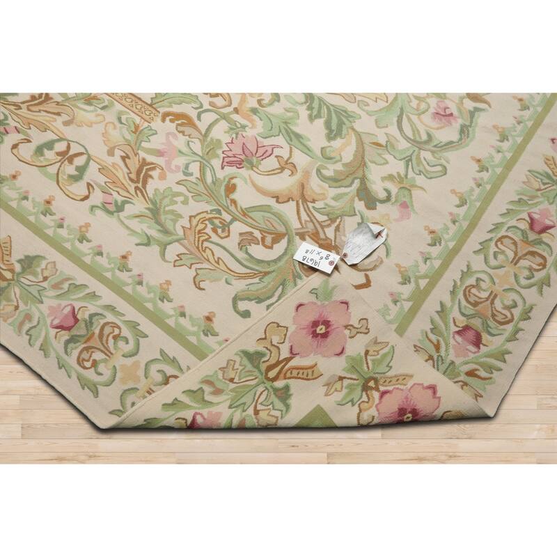 8'6''x11'8'' Hand Woven Wool Ivory Kilim Traditional Area Rug - 8' 6'' x 11' 8''