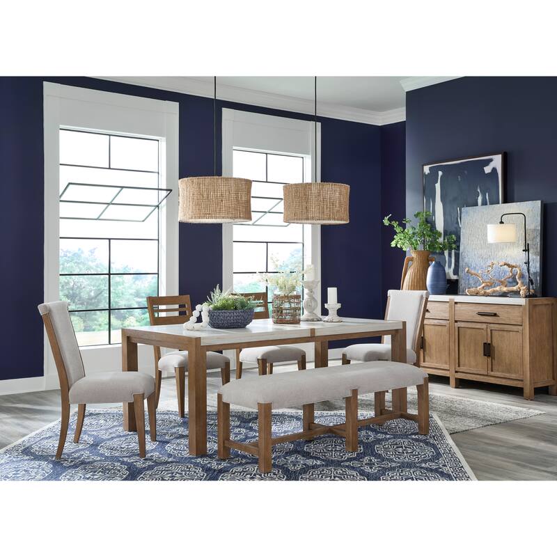 Magnussen Home Plum Creek Sierra Brown Upholstered Side Chair Two Pack - 20.63''W x 22.75''D x 38''H