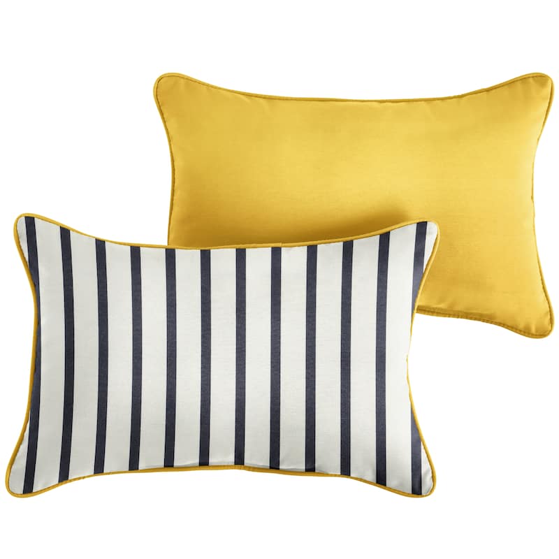 Sunbrella 2-sided Corded Lumbar Pillows (Set of 2) by Havenside Home