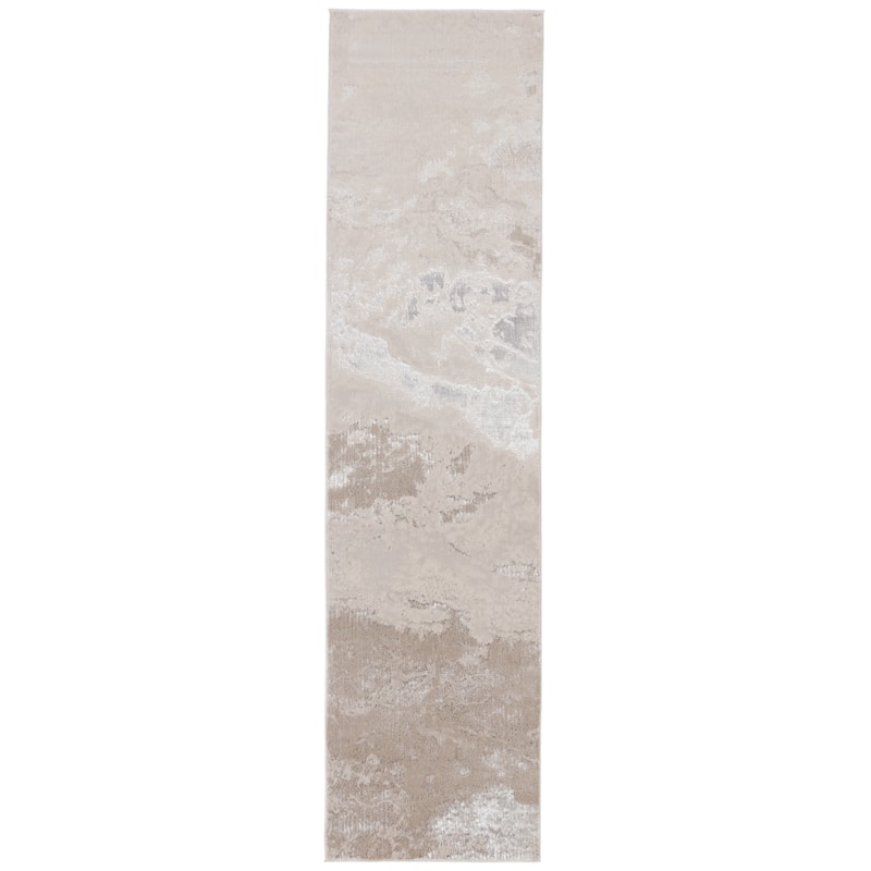 Cisco Abstract Area Rug - 2'2" x 8' - Light Gray/Silver