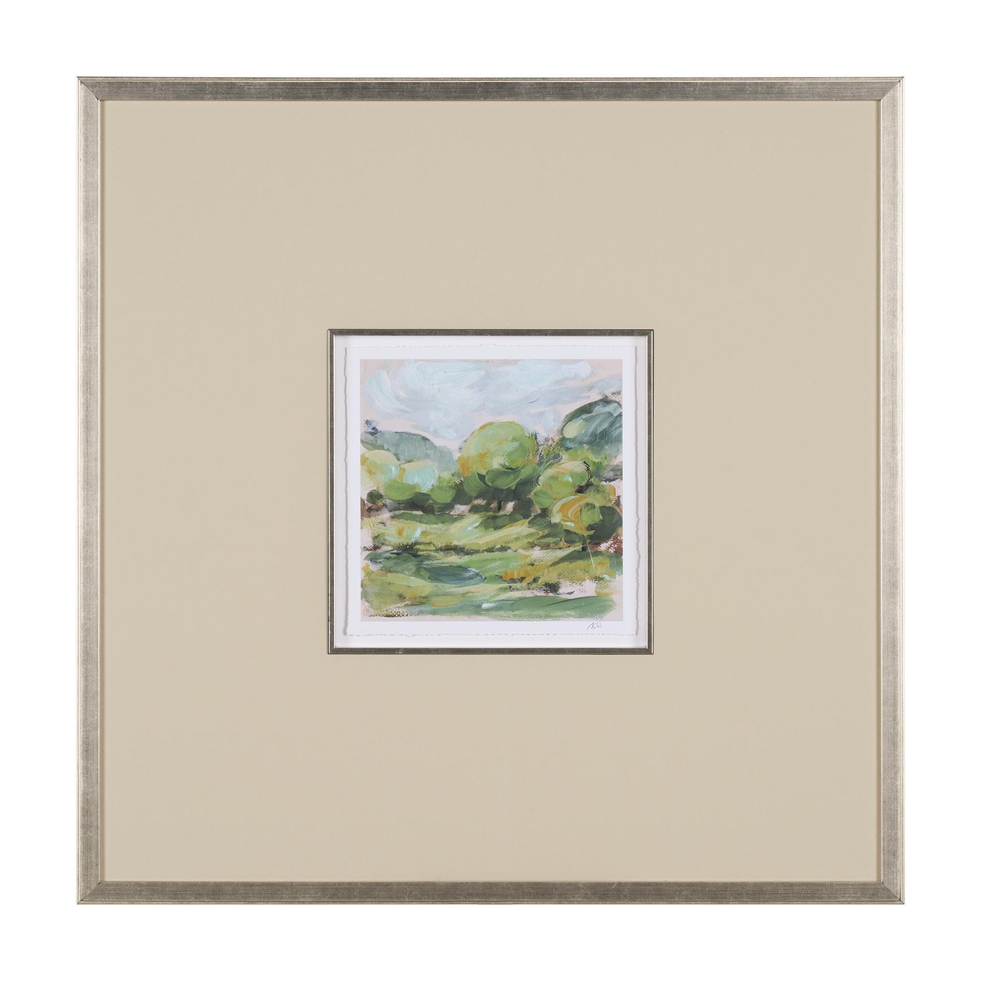 Mercana Vibrant View I by Mercana Studio a Hand Embelished Textured Framed Art Print Matted under Glass