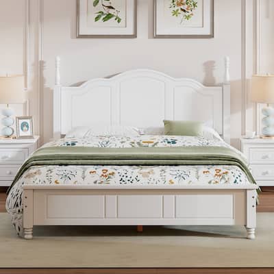 Queen Size Wood Platform Bed Frame with Headboard
