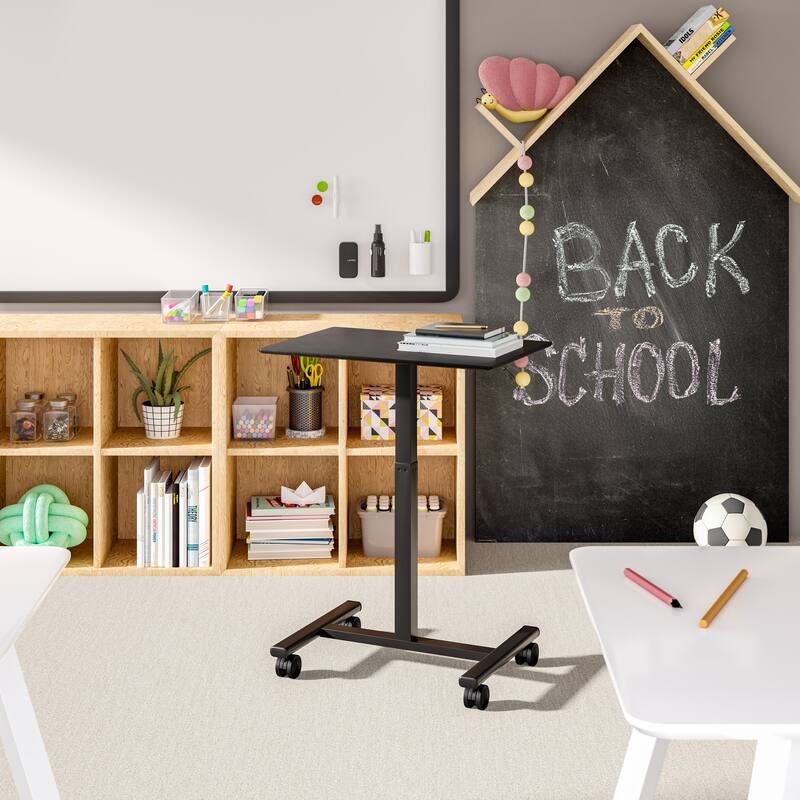 Seville Classics airLIFT® Height Adjustable Mobile Rolling Laptop Cart Desk