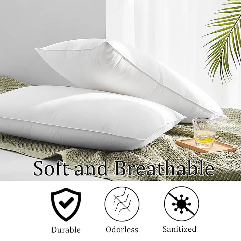 Highland Feather 725 Loft Canadian Hutterite Goose Down Pillow 700 TC Cotton Casing