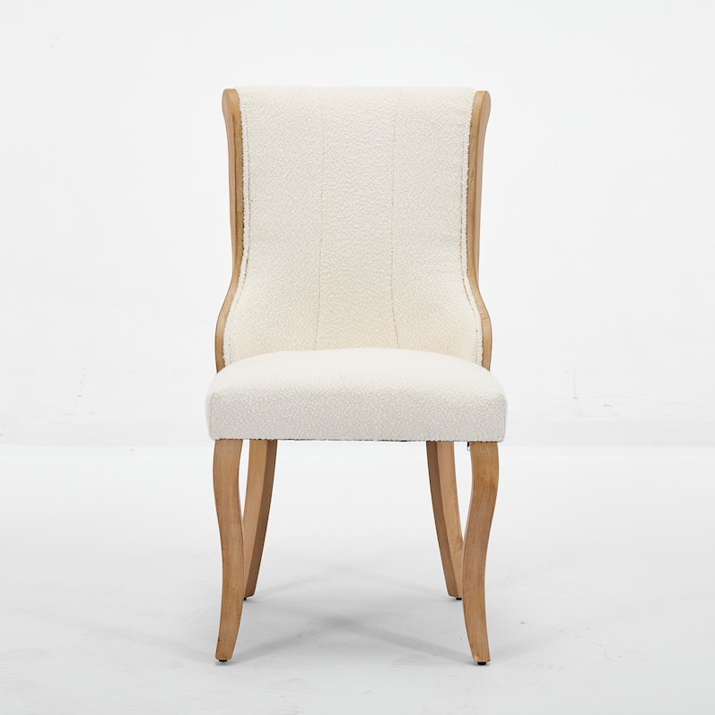 Set of 2 Mid-Century Velvet Dining Chairs with Sculpted Legs