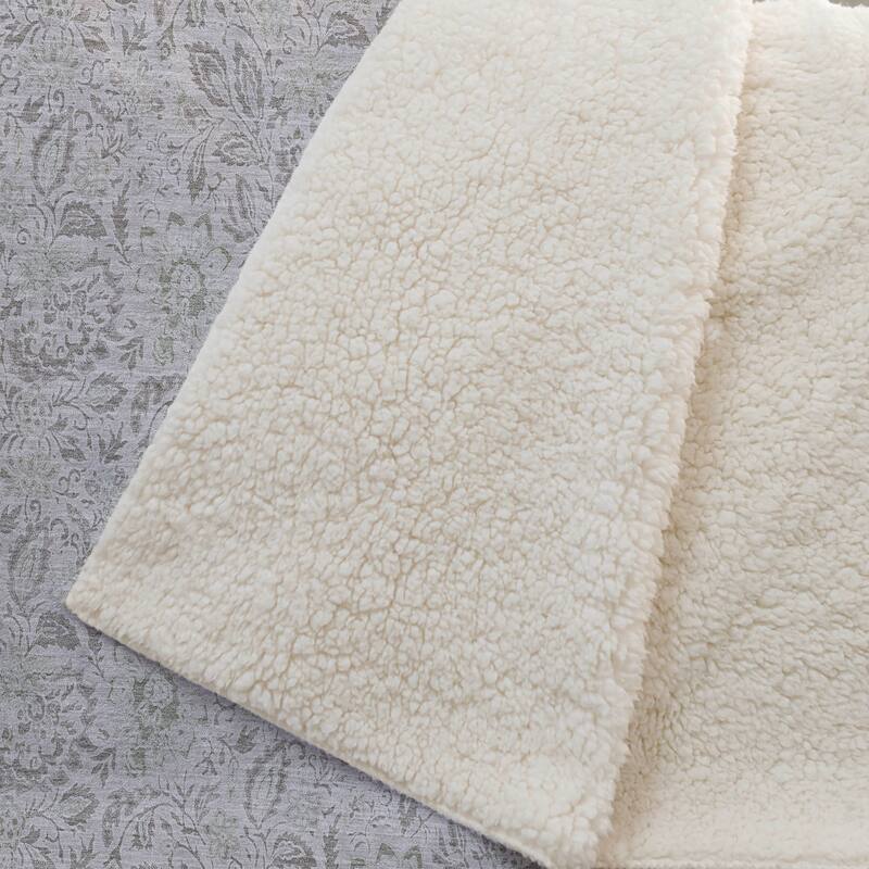 Premium Machine Washable Floral Sherpa Throw Blanket