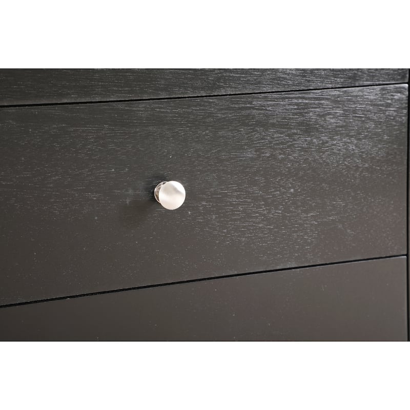 Black Nightstand 26x24x18 with Three Spacious Drawers, Compact Bedside Table for Bedroom Storage and Sleek Contemporary Look