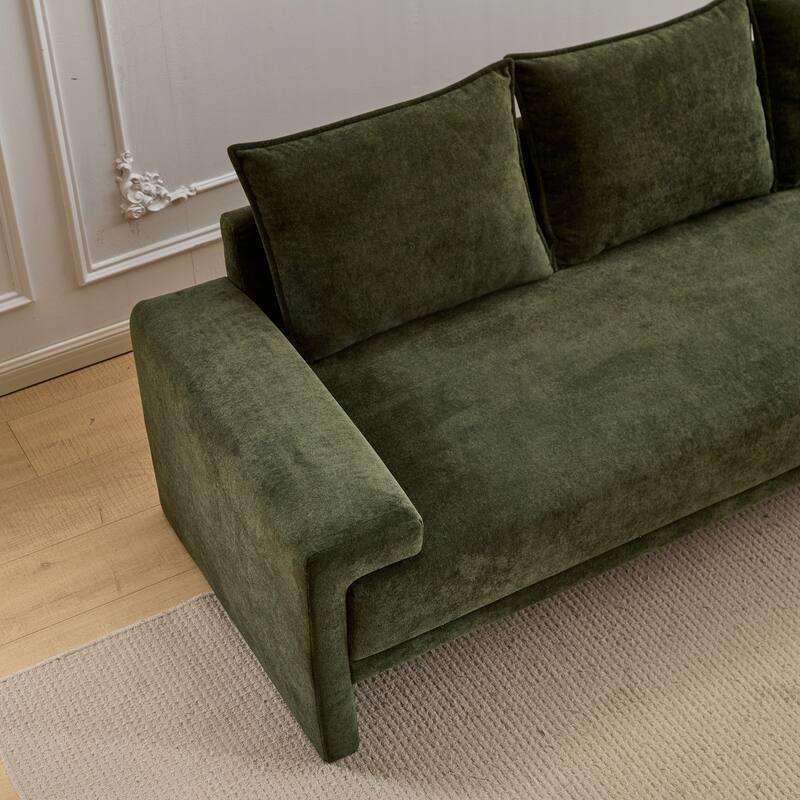 84.5" Modern 3-Seater Upholstered Velvet Sofa