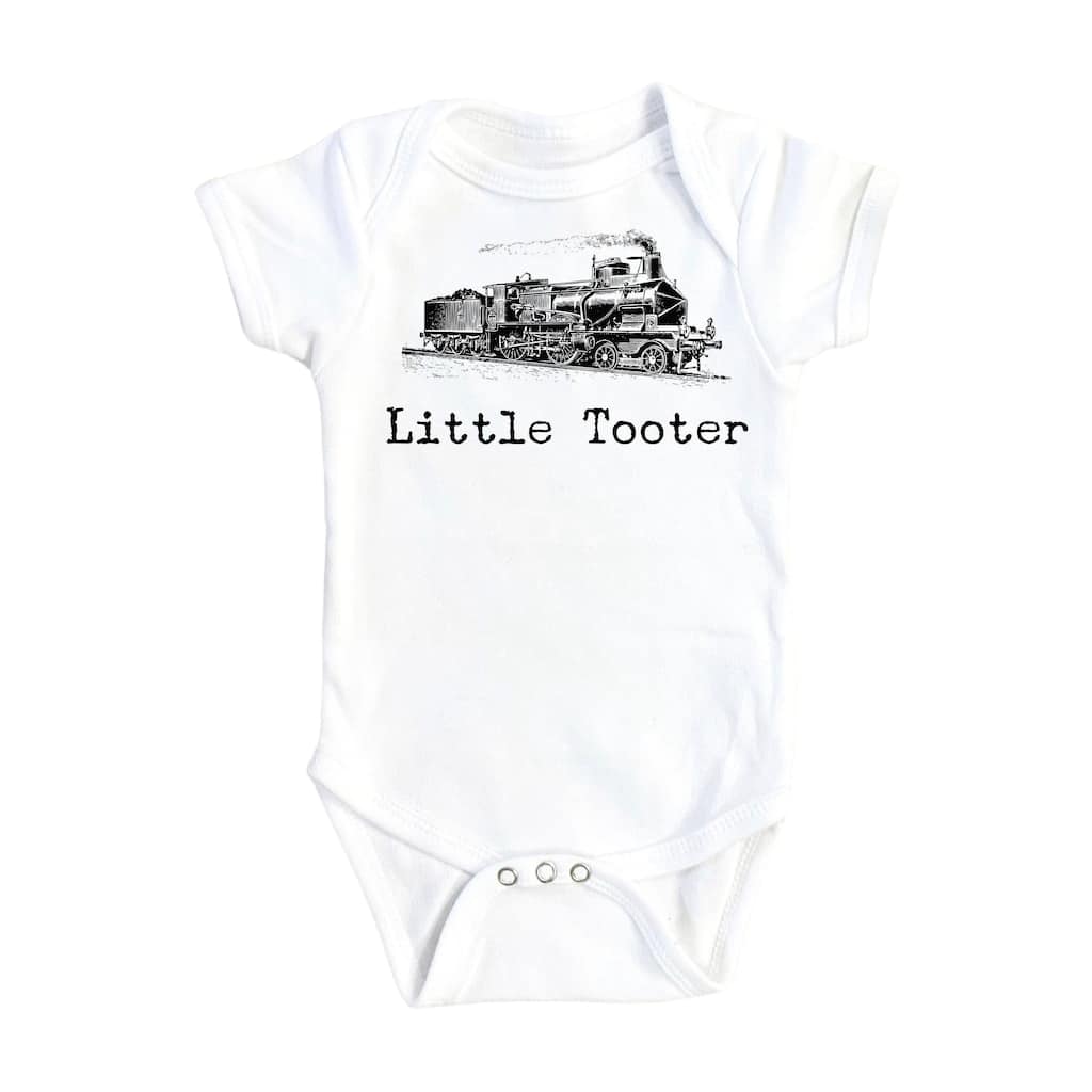 Train Little Tooter - Baby Boy Girl Clothes Infant Bodysuit Funny Cute Newborn