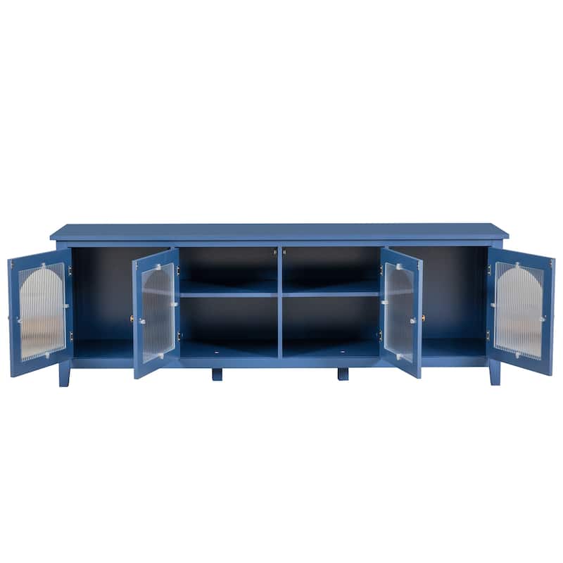 Antique Green TV Console with Changhong Glass - 71" Entertainment Center for Bedrooms & Living Rooms