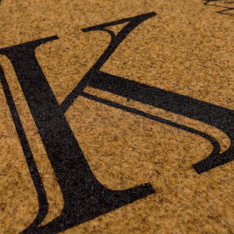 Mohawk Home Monogram Initial Faux Coir All Weather Recycled Rubber Door Mat