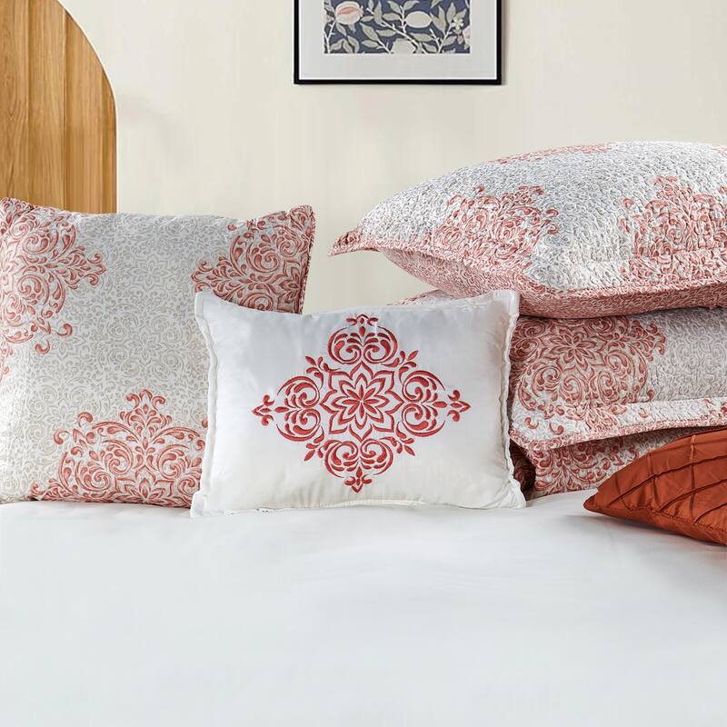 Serenta 6-piece Chelsea Printed Microfiber Quilts Coverlet Set