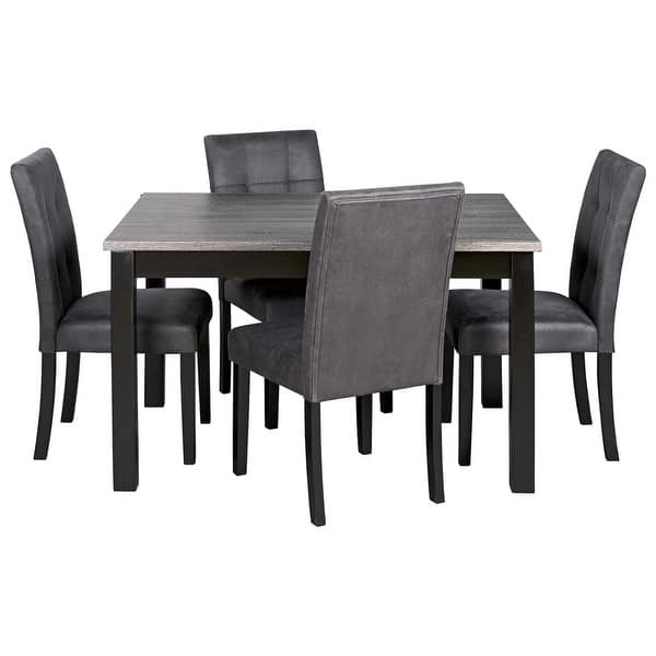 Shop Garvine Contemporary Rectangular Dining Room Table Set Set Of 5 Black Grey On Sale Overstock 31244380