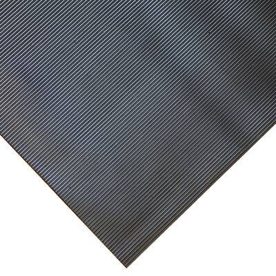 Goodyear "Fine-Ribbed" Rubber Flooring -- 3.5mm x 36" x 5ft - Black - 36x60