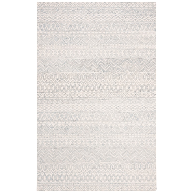 SAFAVIEH, Handmade Micro-Loop Fedosia Wool Rug - 2' x 3' - Aqua/Ivory