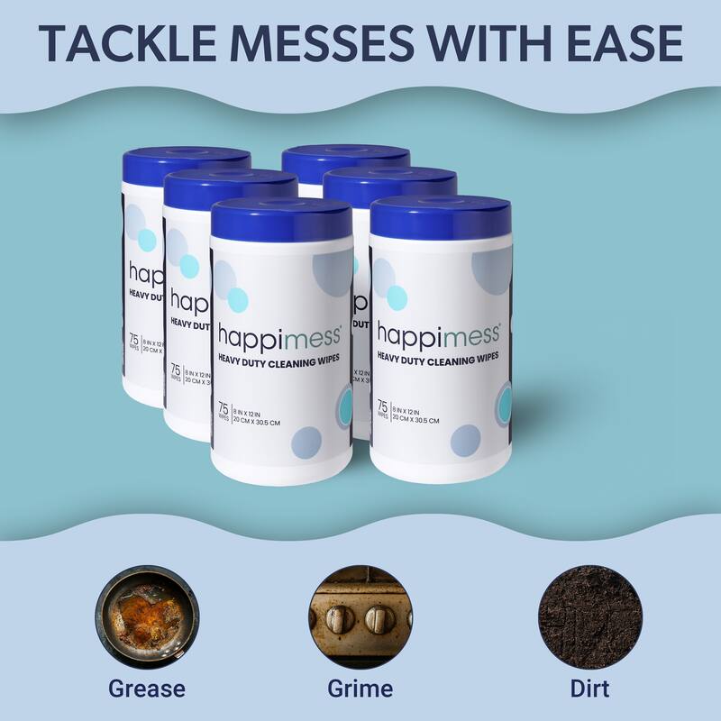 happimess, All Purpose Multi Surface Heavy Duty Cleaning Wipes Bleach Free