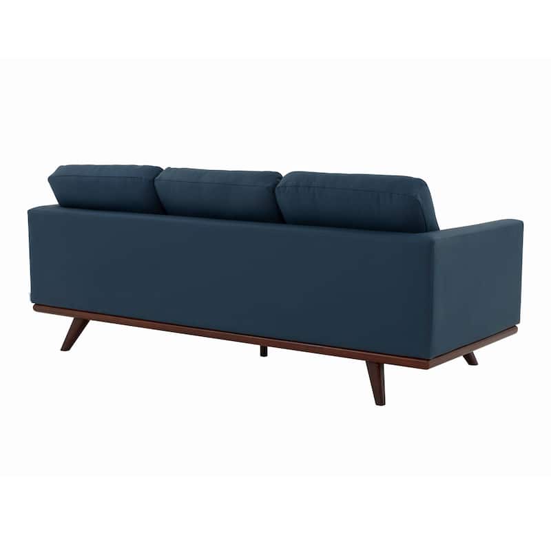 Chester Modern 3 Seater Sofa Couch in Leather or Mesh Upholstery With Birch Wood Base for Living Room Bedroom and Office - 83"