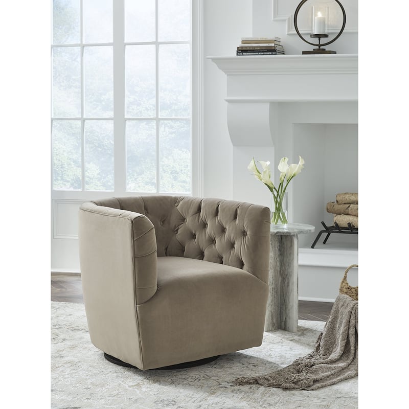 Signature Design by Ashley Hayesler Brown Swivel Accent Chair - 33"W x 32"D x 31"H