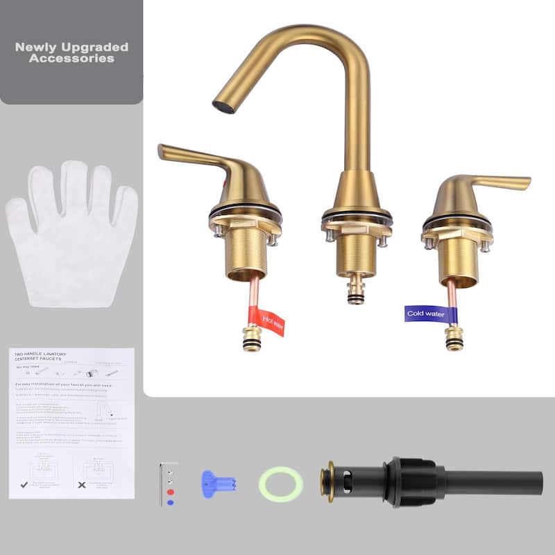 WOWOW 8 in. Widespread Double Handle Bathroom Faucet