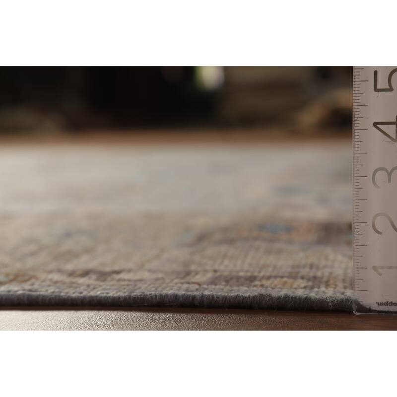 Hand Knotted Oriental 100% Wool Carpet Transitional All-Over Greys & Charcoal Oushak Area Rug - 9' 11'' X 8' 2''