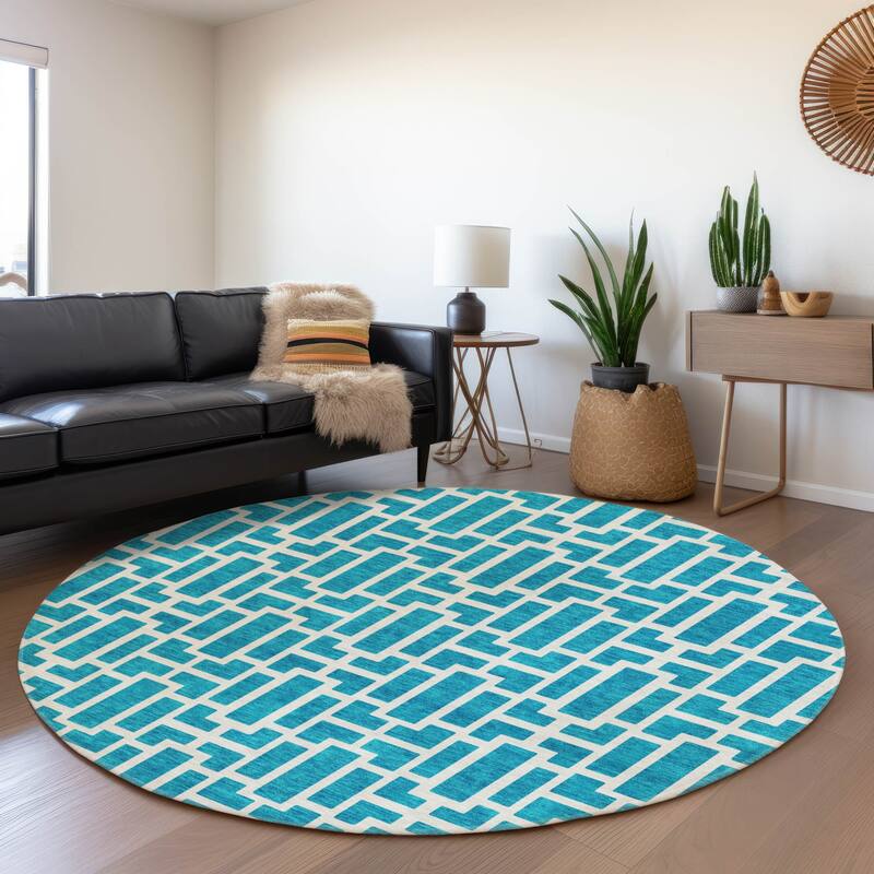 Machine Washable Indoor/ Outdoor Chantille Contemporary Geo Rug