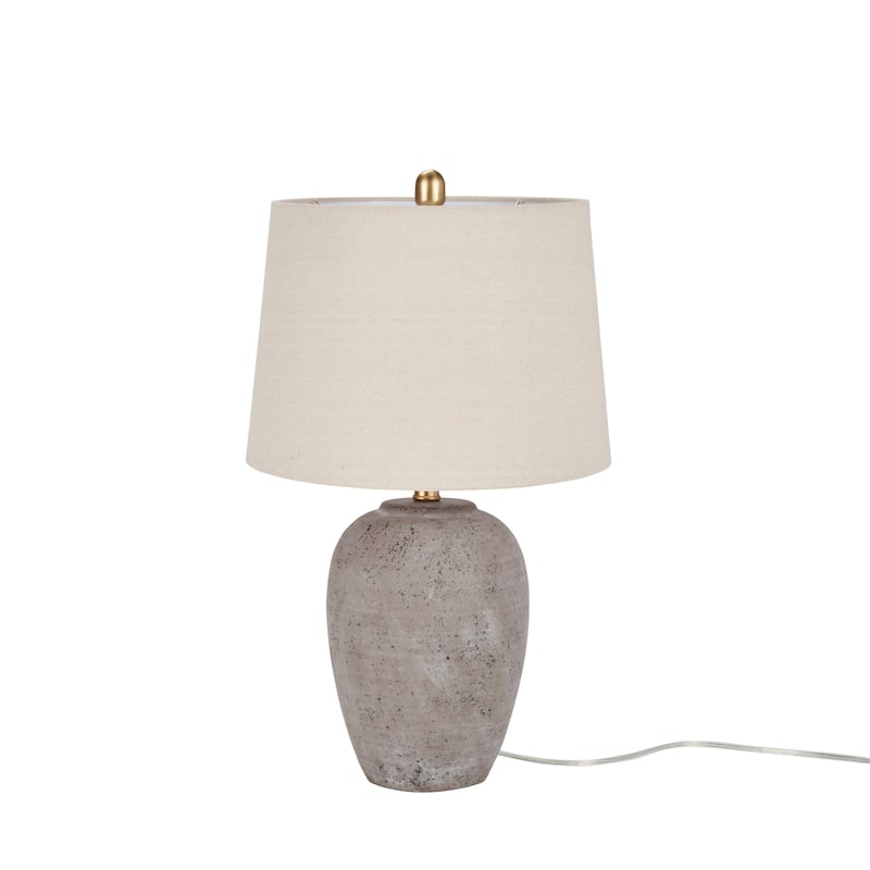 Nourison 23" Unglazed Ceramic Jar Table Lamp - Brown