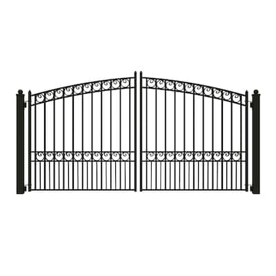 ALEKO Paris Style Ornamental Steel Dual Driveway Gate 12 ft x 6 ft Black