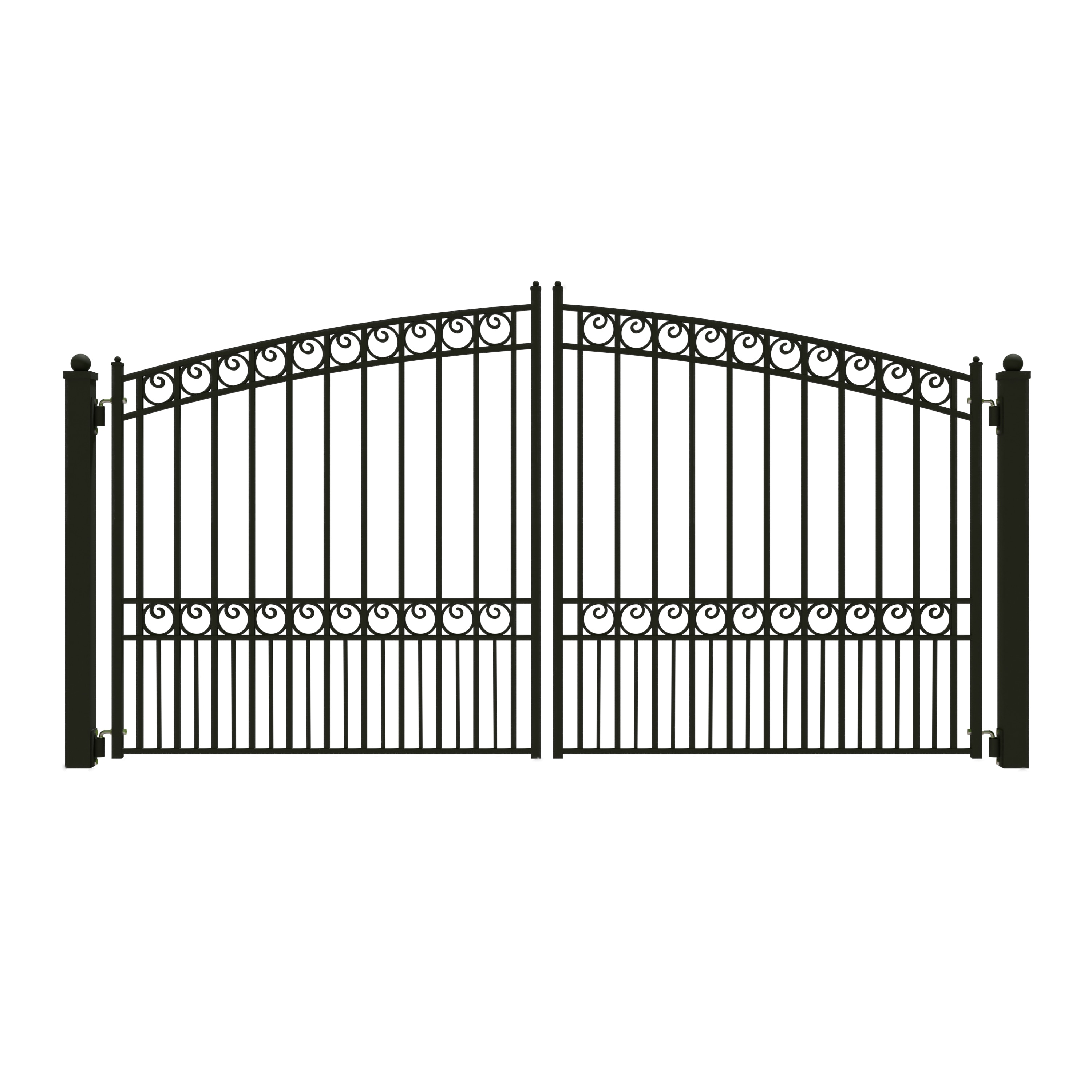 ALEKO Paris Style Ornamental Steel Dual Driveway Gate 12 ft x 6 ft Black