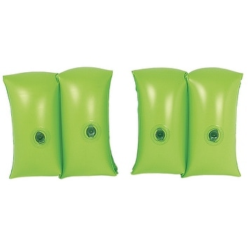 Set of 2 Lime Green Inflatable Swimming Pool Arm Floats for Kids 3-6 Years