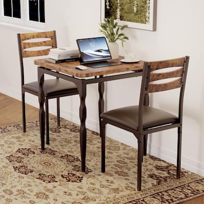 3 Piece Dining Table Set, with Spiral Legs