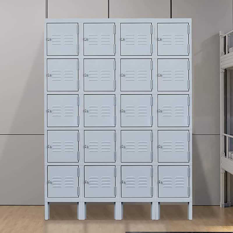 5 Door 66"H Metal Lockers for Employees,Storage Cabinet With Hooks and Ventilation For School,Garage,Gym,Office