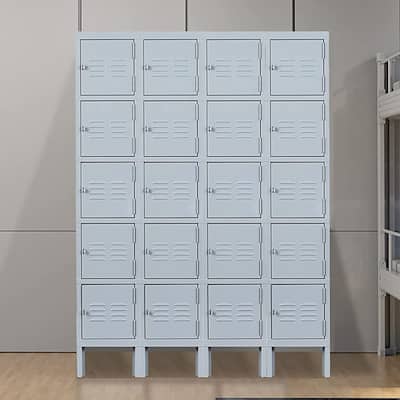 5 Door 66"H Metal Lockers for Employees,Storage Cabinet With Hooks and Ventilation For School,Garage,Gym,Office