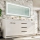preview thumbnail 2 of 6, Eviva Lugano 84"W White DS Bath Vanity with Integrated Acrylic Top