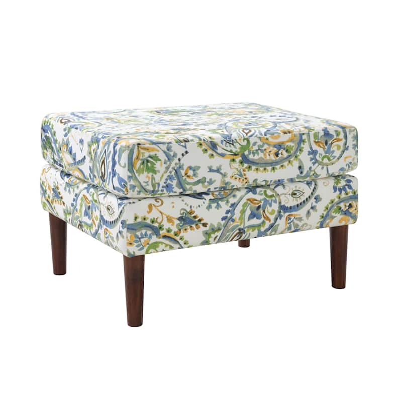 Convenience Concepts Designs4Comfort Marlow Mid Century Ottoman - Paisley Fabric