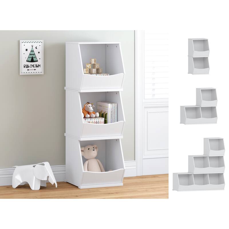 COSTARS Toy Storage Organizer,Stackable Kids Toy Storage Cubby,Toy Boxes and Storage