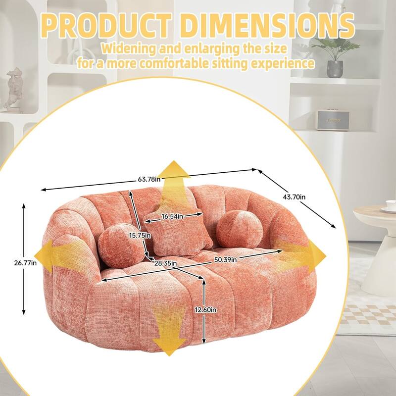 Roomfitters High Back Bean Bag Sofa Chair, Velvet Lazy Lounger Couch for Living Room