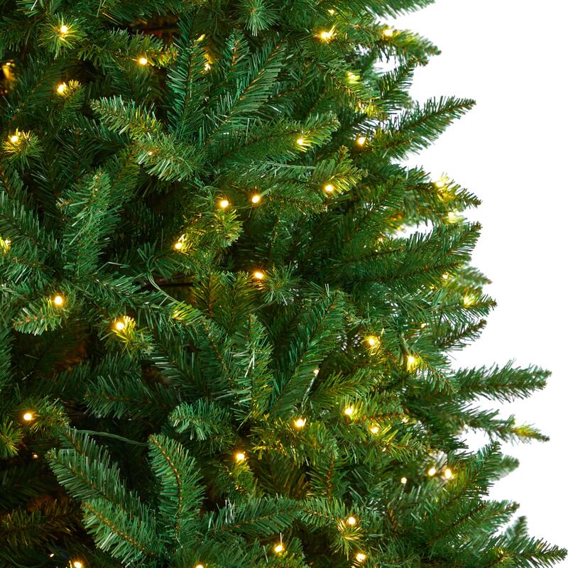 9ft. Fir Artificial Christmas Tree with 800 Clear LED Lights & 2093 Branches - Majestic Seasonal Holiday X-Mas Display