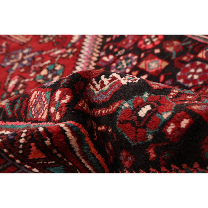 ECARPETGALLERY Hand-knotted Anadol Black, Red Wool Rug - 4'4 x 9'3