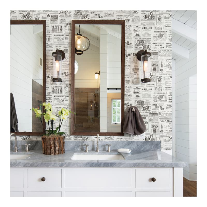 NuWallpaper Charcoal Published Peel & Stick Wallpaper - 216in x 20.5in x 0.025in