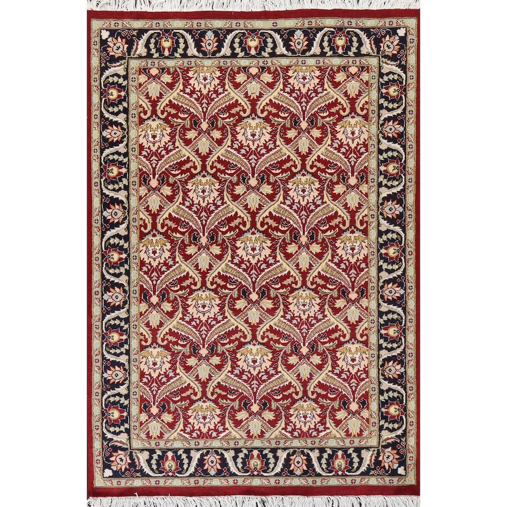 Vegetable Dye Floral Aubusson Chinese Oriental Wool Area Rug Handmade - 3'11" x 6'0"